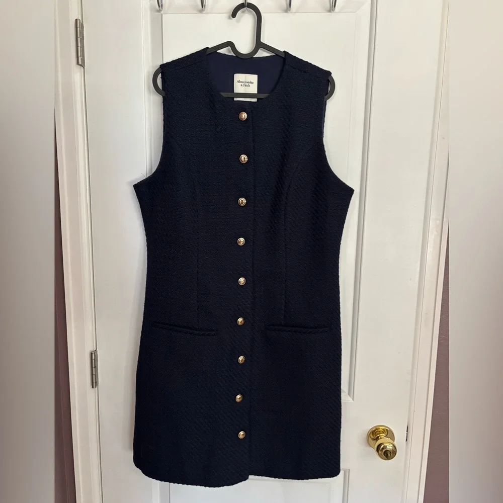 Abercrombie & Fitch Mara Tweed Mini Dress Size Large Tall - Picture 4 of 7
